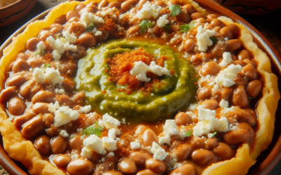 Sopes de frijoles con salsa verde