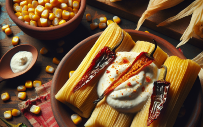 Tamales de elote con crema y rajas