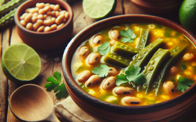 Sopa de habas con nopales