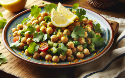 Ensalada de garbanzos con cilantro y limón