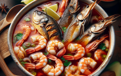 Sopa de mariscos con pescado y camarones