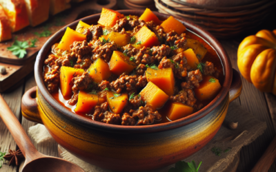 Guiso de calabaza con carne molida