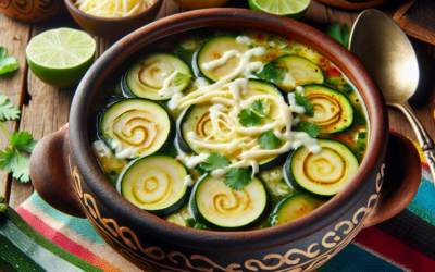 Sopa de calabacitas con queso fresco