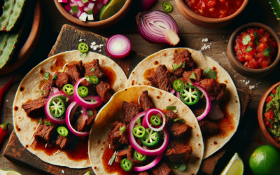 Tacos de mixiote de res con nopales