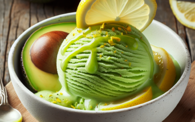 Helado de aguacate con limón