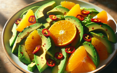 Ensalada de aguacate y naranja con chile