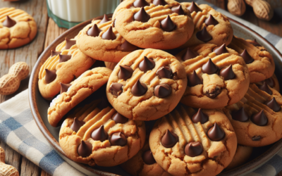 Galletas de cacahuate con chispas de chocolate