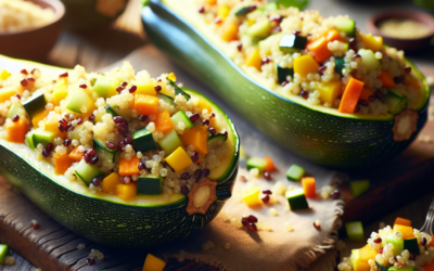 Calabacitas rellenas de quinoa y verduras