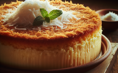 Pastel de tres leches con coco rallado