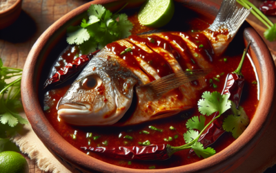 Pescado en salsa de tamarindo y chile chipotle