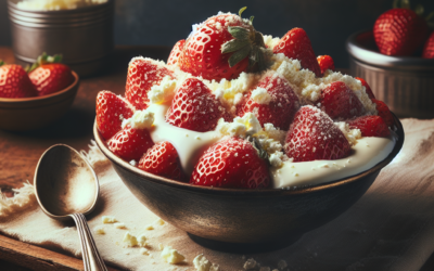 Fresas con crema y queso cotija