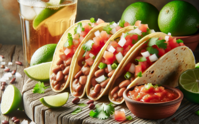 Tacos de frijol con salsa de jitomate