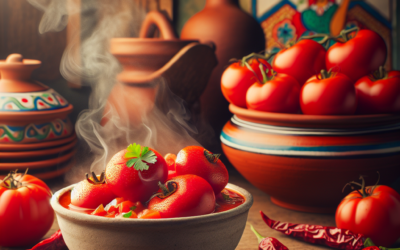 Sopa de jitomate con chile de árbol