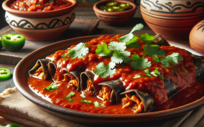 Enchiladas de huitlacoche con salsa de jitomate