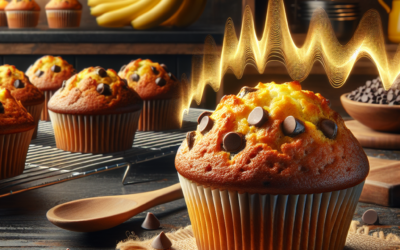 Muffins de plátano y chispas de chocolate