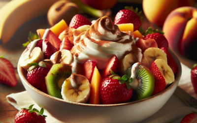 Frutas con crema y canela