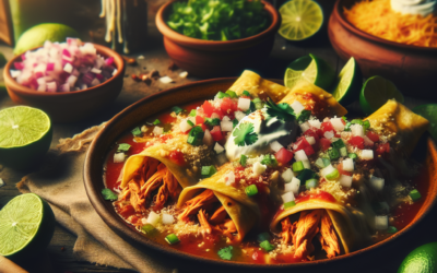 Enchiladas de pollo como botana