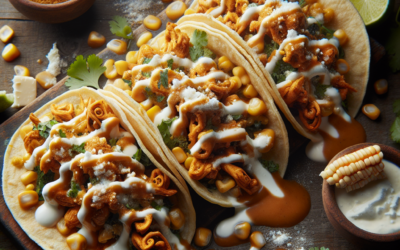 Tacos de huitlacoche con crema y queso