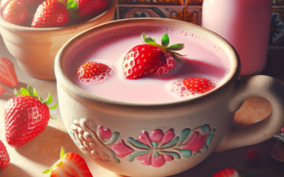 Atole de fresa con leche