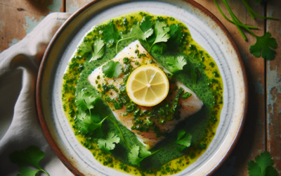 Pescado en salsa de cilantro y limón