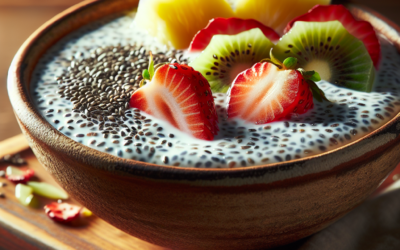 Chía con leche de coco y frutas