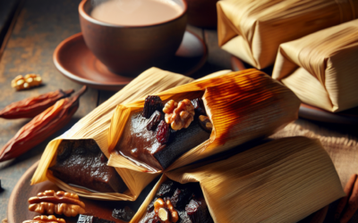 Tamales de chocolate con nueces y pasas