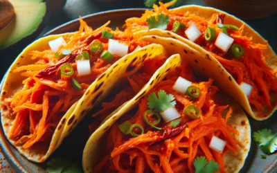 Tacos de tinga de zanahoria con chipotle