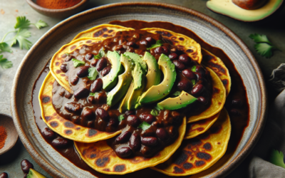 Enfrijoladas veganas con aguacate