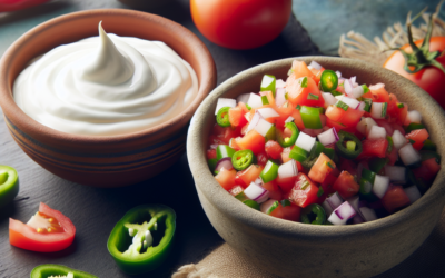 crema y pico de gallo