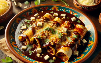 Enchiladas de queso con mole poblano