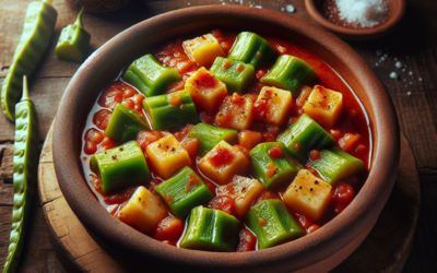 Nopales en salsa roja con papas