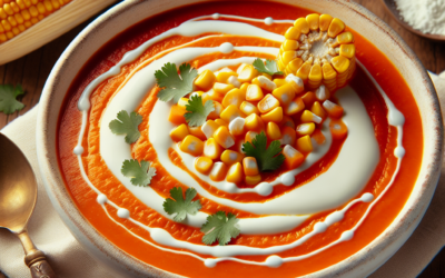 Sopa de zanahoria y elote con crema