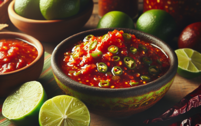 Salsa de chile piquín y jugo de limón