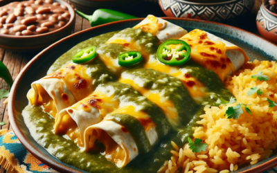 Enchiladas de queso con salsa verde