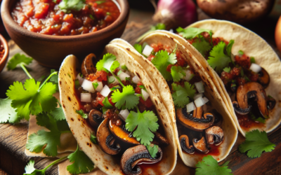 Tacos de setas con salsa de chipotle