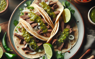 Tacos de lengua con salsa verde