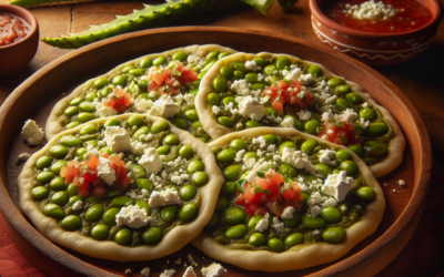 Tlacoyos de alverjón con nopales