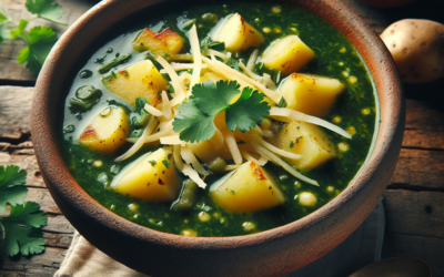 Sopa de papa y queso con chile poblano