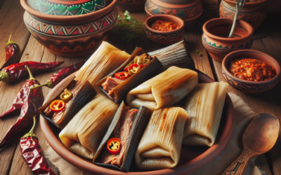 Tamales de costilla con chile pasilla