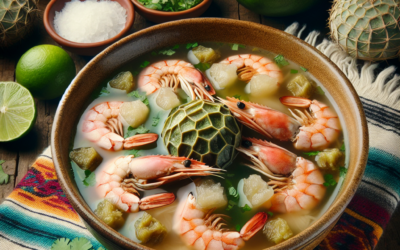 Sopa de camarones secos con nopales