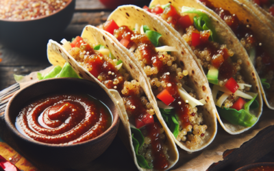 Tacos de quinoa con salsa de chile morita