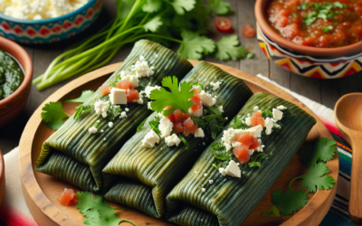 Tamales de espinacas con queso fresco