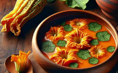 Sopa de flor de calabaza con epazote