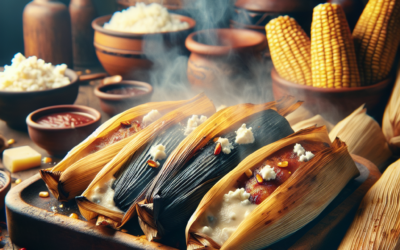 Tamales de huitlacoche con queso fresco