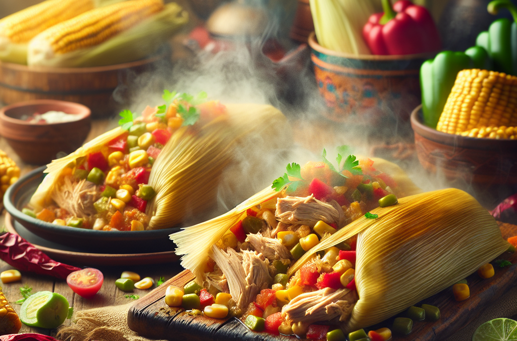 Tamales de Pollo con Verduras