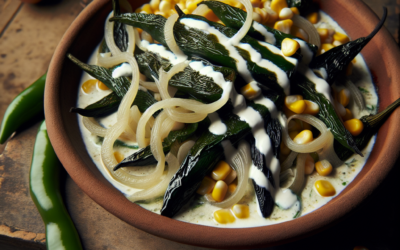 Rajas de chile poblano con crema